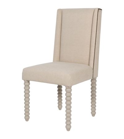 Barnabus Upholstered Dining Chair Ivory by Libra Designs | Style Our Home
