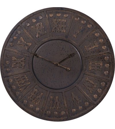 Dempsey Antique Black Metal Outdoor Wall Clock by Libra Designs | Style Our Home
