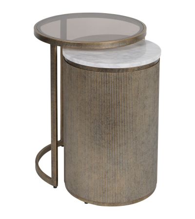 Belvedere Aged Gold Nesting Side Table by Libra | Style Our Home
