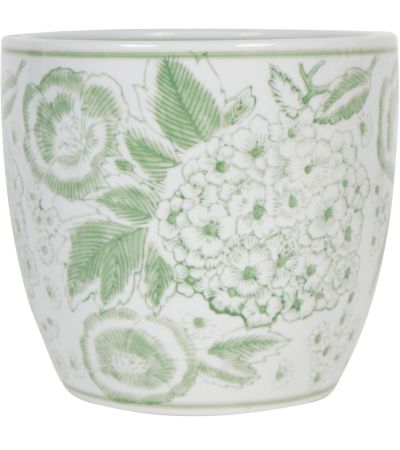 Laura Ashley Green Porcelain Planter Medium by Ora Designs | Style Our Home