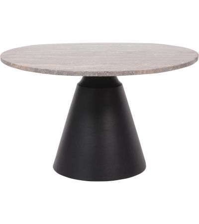 Clifton II Charcoal Black and Dark Travertine Coffee Table Small 60cm
