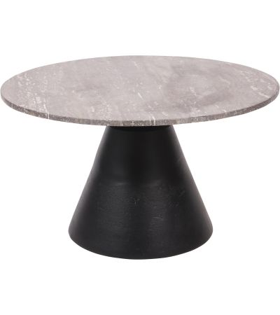 Clifton II Charcoal Black and Dark Travertine Coffee Table Large 75cm
