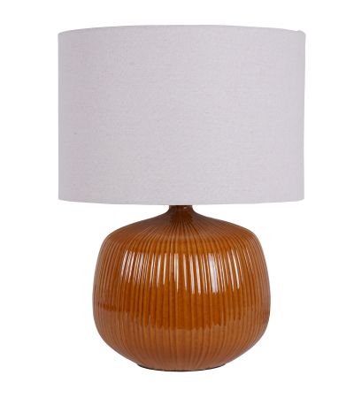 Bruno Ceramic Table Lamp Burnt Ochre by Libra Designs | Style Our Home