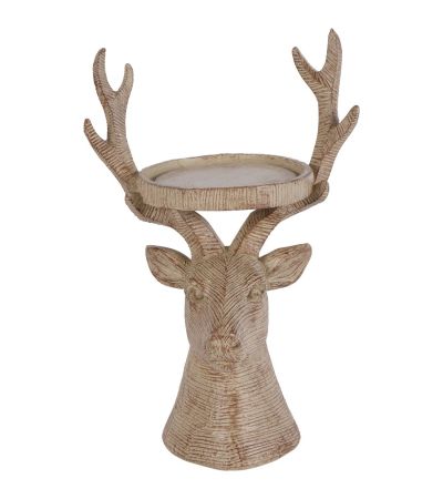Laura Ashley Natural Wood Deer Candleholder by Ora Designs | Style Our Home