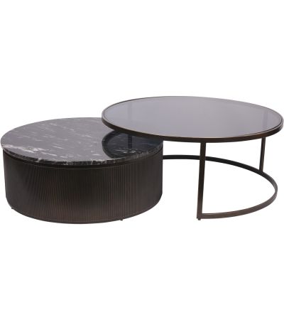 Belvet Black Set of 2 Nesting Coffee Tables by Ora Designs | Style Our Home
