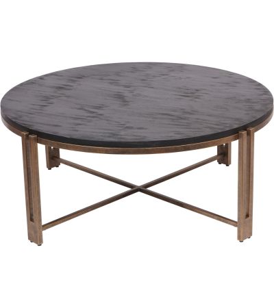Dalas Black Sandblasted Wood and Champagne Frame Coffee Table by Ora Designs | Style Our Home