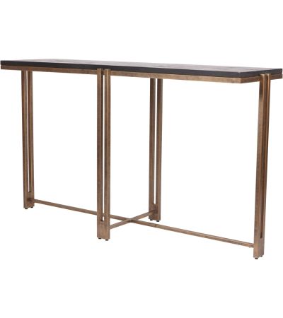 Dalas Black Sandblasted Wood and Champagne Frame Console Table by Ora Designs | Style Our Home