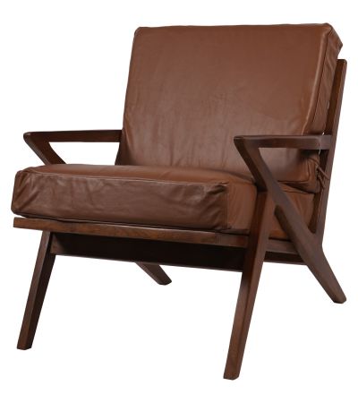 Athea Wooden Upholstered Leather Armchair by Ora Designs | Style Our Home