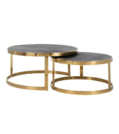 Blackbone Gold Set of 2 Round Coffee Tables