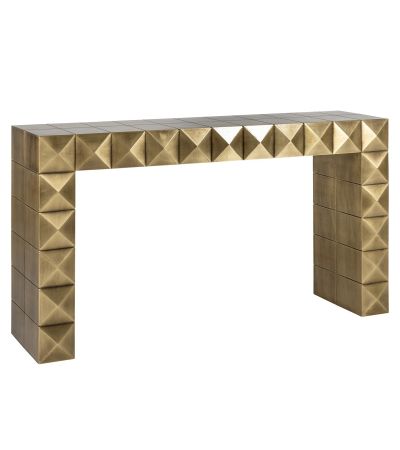 Collada Brushed Gold Wall Table by Richmond Interiors | Style Our Home 