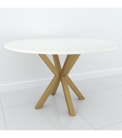 Studio Cross Round Dining Table  in White & Gold by Steve Bristow | Style Our Home