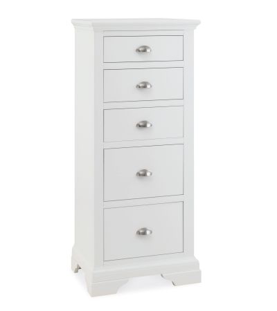 Hampstead White 5 Drawer Tall Chest - Style Our Home