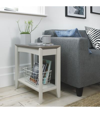 Bergen Grey Washed Oak & Soft Grey Side Table - Style Our Home