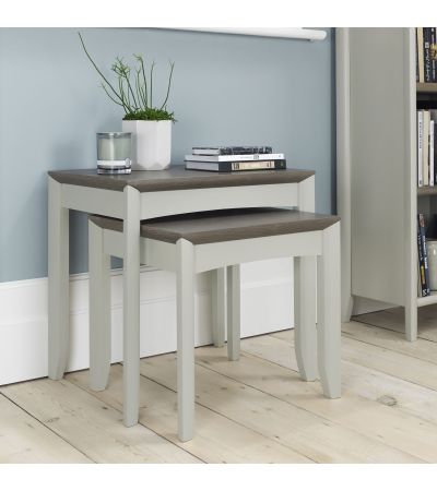 Bergen Grey Washed Oak & Soft Grey Nest of Tables - Style Our Home