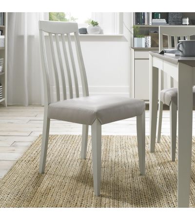 Bergen Grey Washed Oak & Soft Grey High Slatted Grey Dining Chair (a pair) - Style Our Home