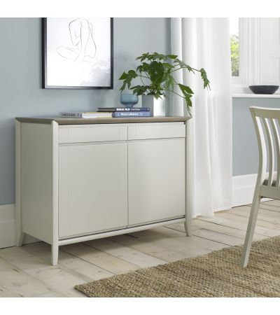 Bergen Grey Washed Oak & Soft Grey Narrow Sideboard - Style Our Home