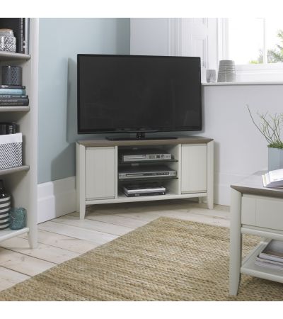 Bergen Grey Washed Oak & Soft Grey Corner Entertainment Unit - Style Our Home