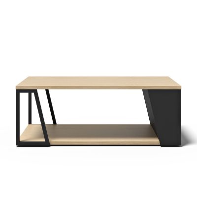 Albi Light Oak / Black Metal Coffee Table | Style Our Home
