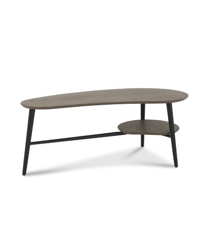 Vintage Weathered Oak Shaped Coffee Table - Style Our Home