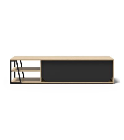 Albi Light Oak / Black Metal Tv Stand 190 | Style Our Home
