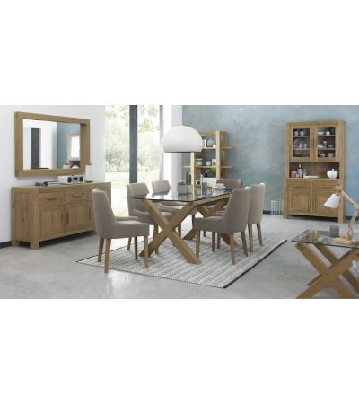 Turin Light Oak Glass Top Dining Set - Style our Home