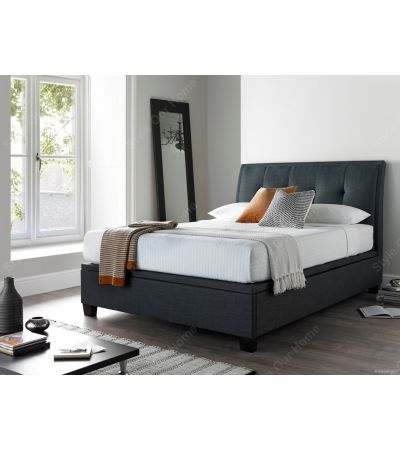 Accent Upholstered Ottoman Storage Kingsize Bed - Slate