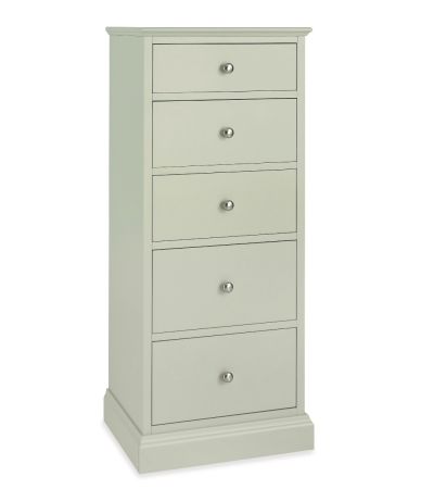 Bentley Designs Ashby Soft Grey 5 Drawer Tall Chest - Style Our Home