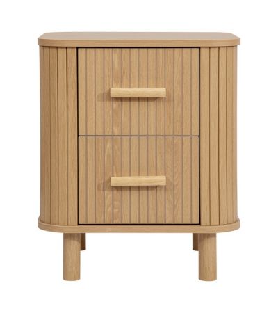 Axel 2 Drawer Fluted Bedside Oak