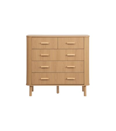 Axel 5 Drawer Fluted Chest Oak by Birlea | Style Our Home
