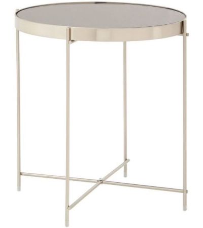 Axel Brushed Nickel Low Side Table by Prestige | Style Our Home