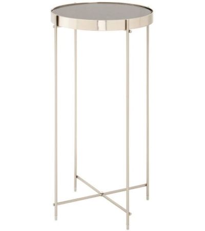 Axel Brushed Nickel Tall Side Table by Prestige |Style Our Home