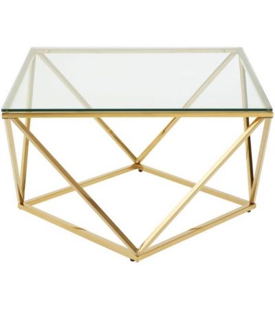 Axel Gold Finish Twist Large End Table  by Prestige | Style Our Home