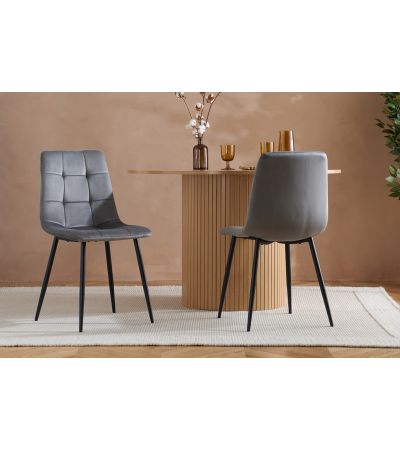 Axel Pair Of Fabric Dining Chairs Grey by Birlea | Style Our Home