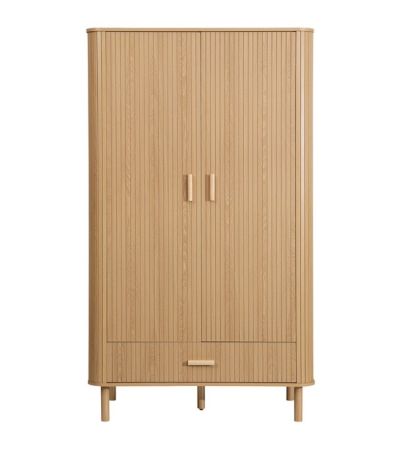 Axel 2 Door 1 Drawer Fluted Wardrobe Oak by Birlea | Style Our Home