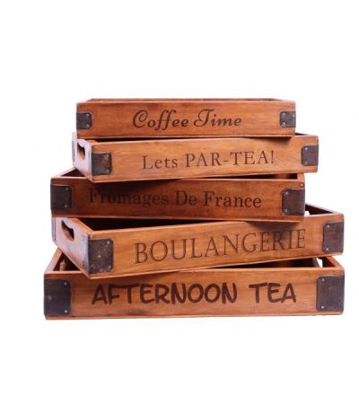Set of 5 Vintage Wooden Serving Trays - Delicious by Quirky Barn | Style Our Home