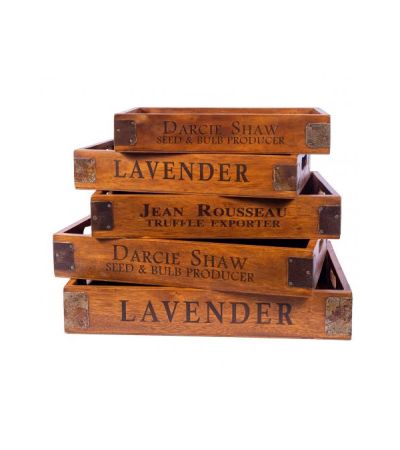 Set of 5 Vintage Wooden Serving Trays - Lavender by Quirky Barn | Style Our Home