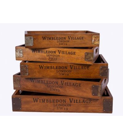 Set of 5 Vintage Wooden Serving Trays - Wimbledon Village by Quirky Barn | Style Our Home