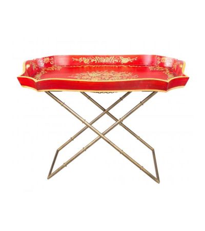 Red Floral Design Tray on Stand by Quirky Barn | Style Our Home