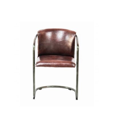 Industrial Metal Frame Chair with Leather Bucket Seat by Quirky Barn | Style Our Home