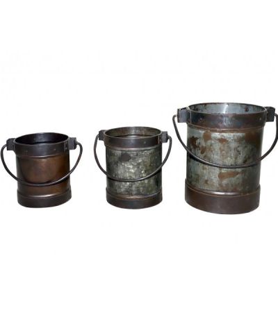 Set of 3 Antique Iron Buckets by Quirky Barn | Style Our Home