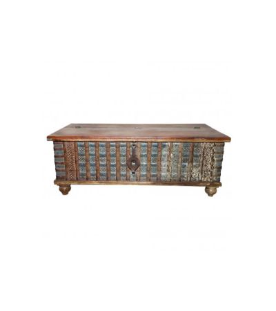 Antique 1.2m Chest with Carvings & Vintage Iron Clasps by Quirky Barn | Style Our Home