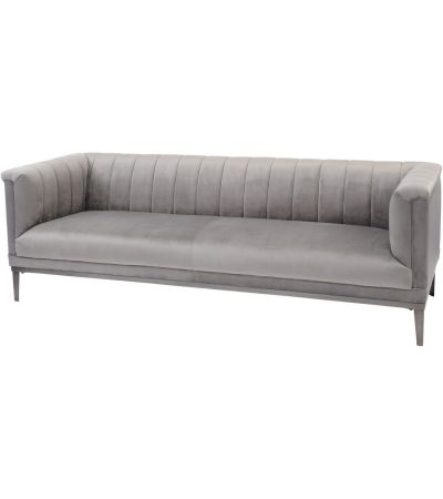 Belgravia Grey Three Seater Ribbed Sofa - Style Our Home 