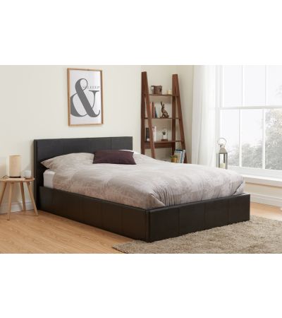 Berlin Brown Small Double Ottoman Bed