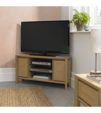Bergen Oak Corner Entertainment Unit - Style Our Home