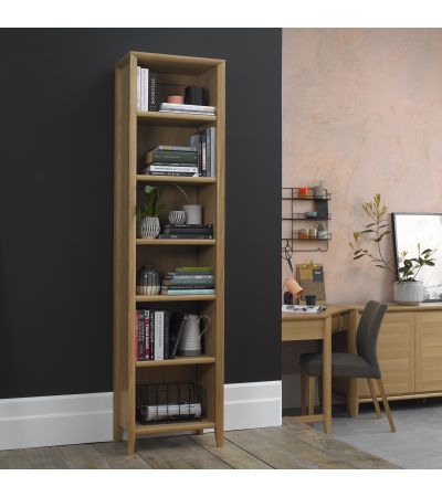 Bergen Oak Narrow Bookcase - Style Our Home
