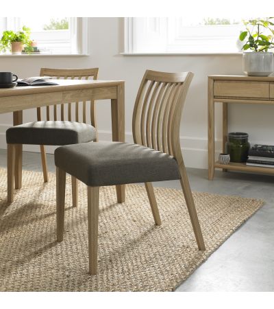Bergen Oak Low Slatted Grey Dining Chair (a pair) - Style Our Home
