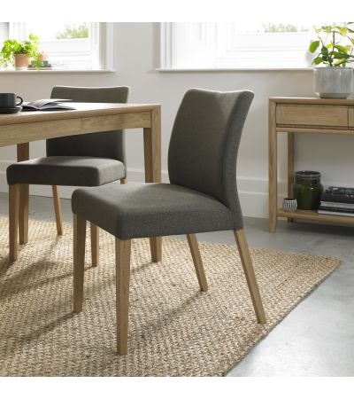 Bergen Oak Upholstered Black Gold Dining Chair (a pair) - Style Our Home