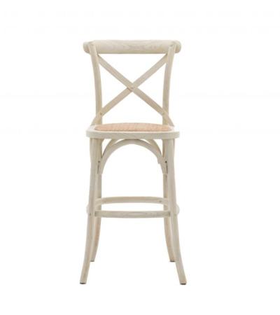 Café Palma White Rattan Stool ( A Pair ) by Hudson Living | Style our Home 