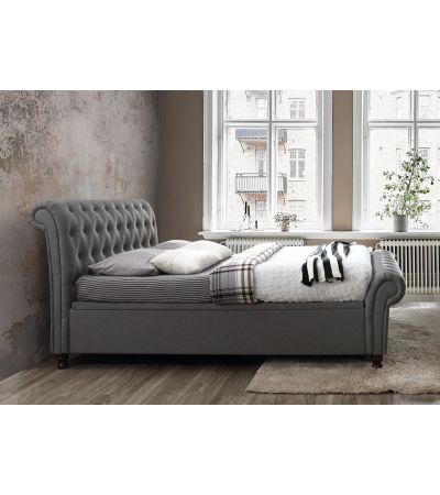 Castello Grey Double Side Ottoman Bed