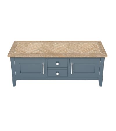 Signature Blue Widescreen Television Stand by Baumhaus | Style Our Home